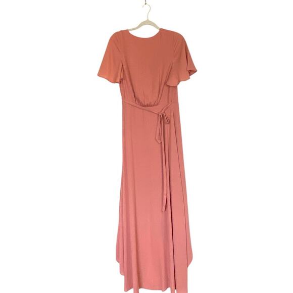 SHOW ME YOUR MUMU Sophia Wrap Dress Size Small Bridesmaid Maxi Rustic Mauve Pink - Picture 3 of 9